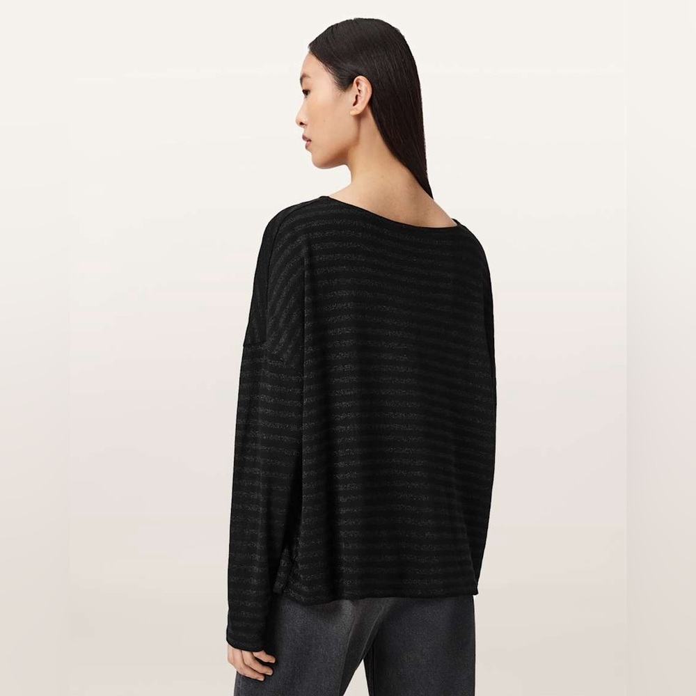 ALLSAINTS RITA STRIPED SHIMMER TOP - Picture 4 of 9